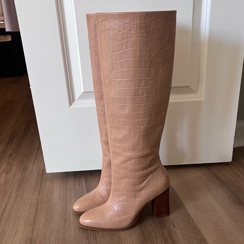 Mango Tan Leather boots